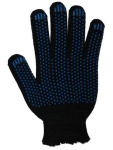 Перчатки  Норма с ПВХ напылением черные (оверлок, 4-нитка/120 текс, 10 класс вязки)