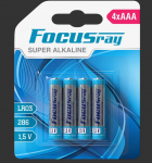 Батарейка FOCUSray SUPER ALKALINE LR03/BL4 1/12/144 мизинчиковая алкалиновая 4шт. на карте