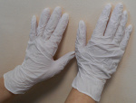 BENOVY Перчатки нитриловые текстурированные на пальцах белые размер L