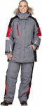 iForm™ Куртка ХАЙ-ТЕК утеплённая женская серо-чёрно-красная