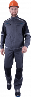 iForm™ Куртка ТУРБО SAFETY мужская серая с темно-серым