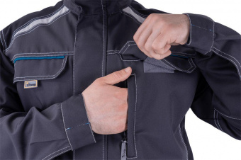 iForm™ Куртка ТУРБО SAFETY мужская темно-серая с черным