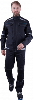 iForm™ Куртка ТУРБО SAFETY мужская темно-серая с черным