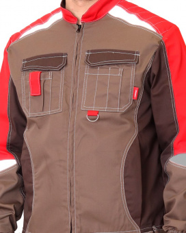Куртка Фаворит-Мега коричневая с красным