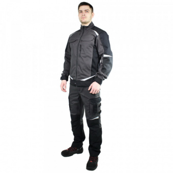 Brodeks Брюки мужские летние KS 302 C серо-черные 100% хлопок