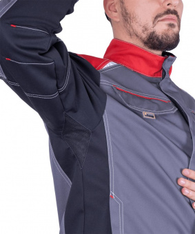 iForm™ Куртка ТУРБО SAFETY мужская серая с красным и черным