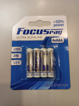 Батарейка FOCUSray ULTRA ALKALINE LR03/BL4 4/48/576 мизинчиковая алкалиновая 4 шт. на карте