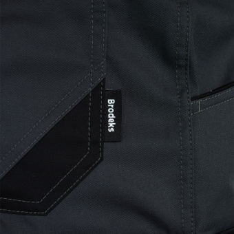Brodeks Брюки мужские летние KS 302 C серо-черные 100% хлопок