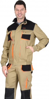 Куртка МАНХЕТТЕН укороченная песочный с оранжевым