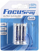 Батарейка FOCUSray ULTRA ALKALINE LR6/BL2 2/24/288 пальчиковая алкалиновая 2 шт. на карте