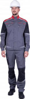 iForm™ Куртка ТУРБО SAFETY мужская серая с красным и черным